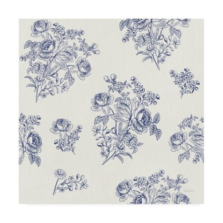 Trademark Fine Art Sue Schlabach 'Toile Roses Pattern IC' Canvas Art, 35x35 WAP11108-C3535GG